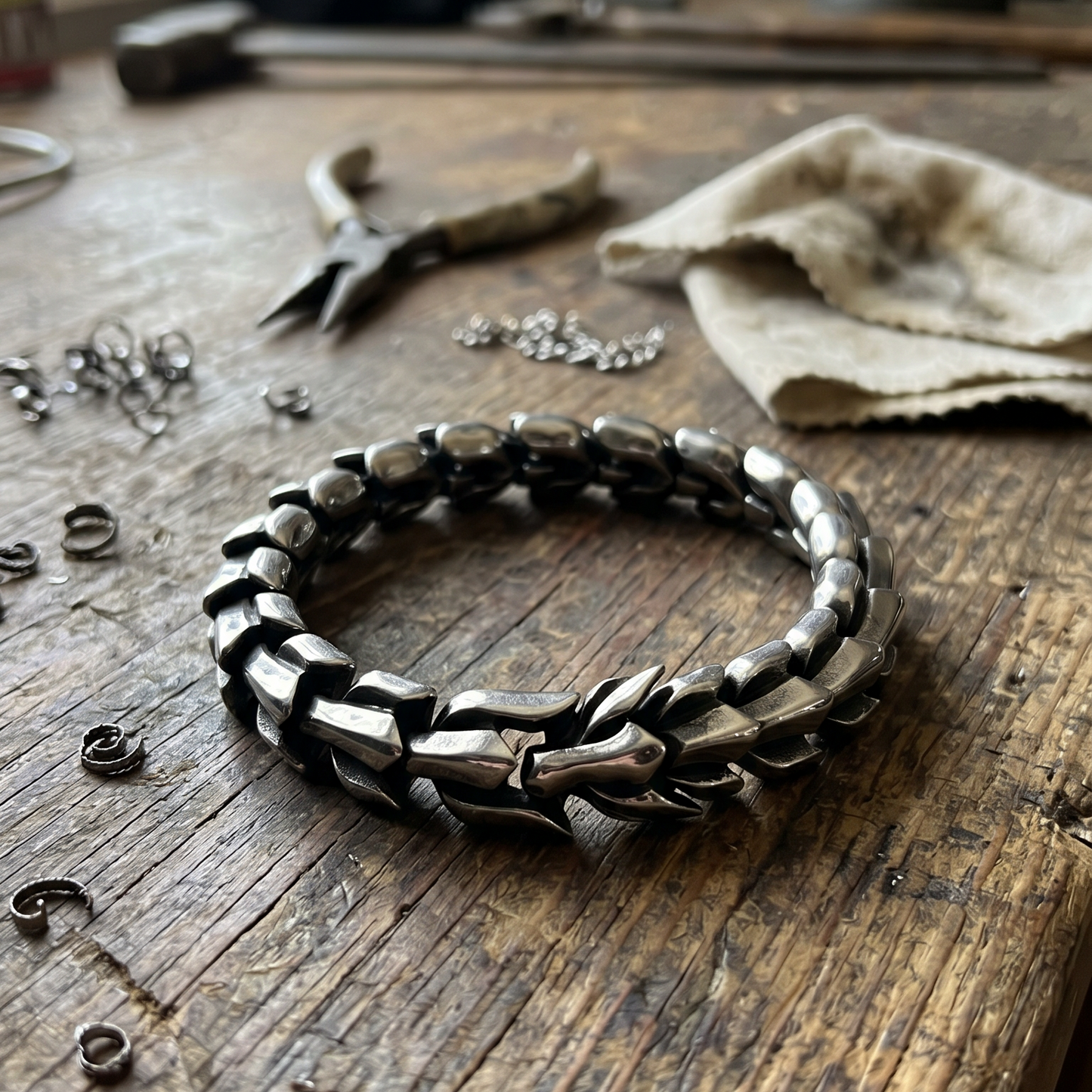 JORMUNGANDR BRACELET - STAINLESS STEEL