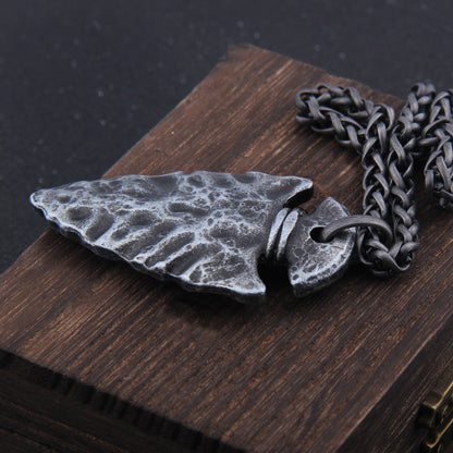 Viking Compass Rune Hammer Metal Necklace Vintage Pendant