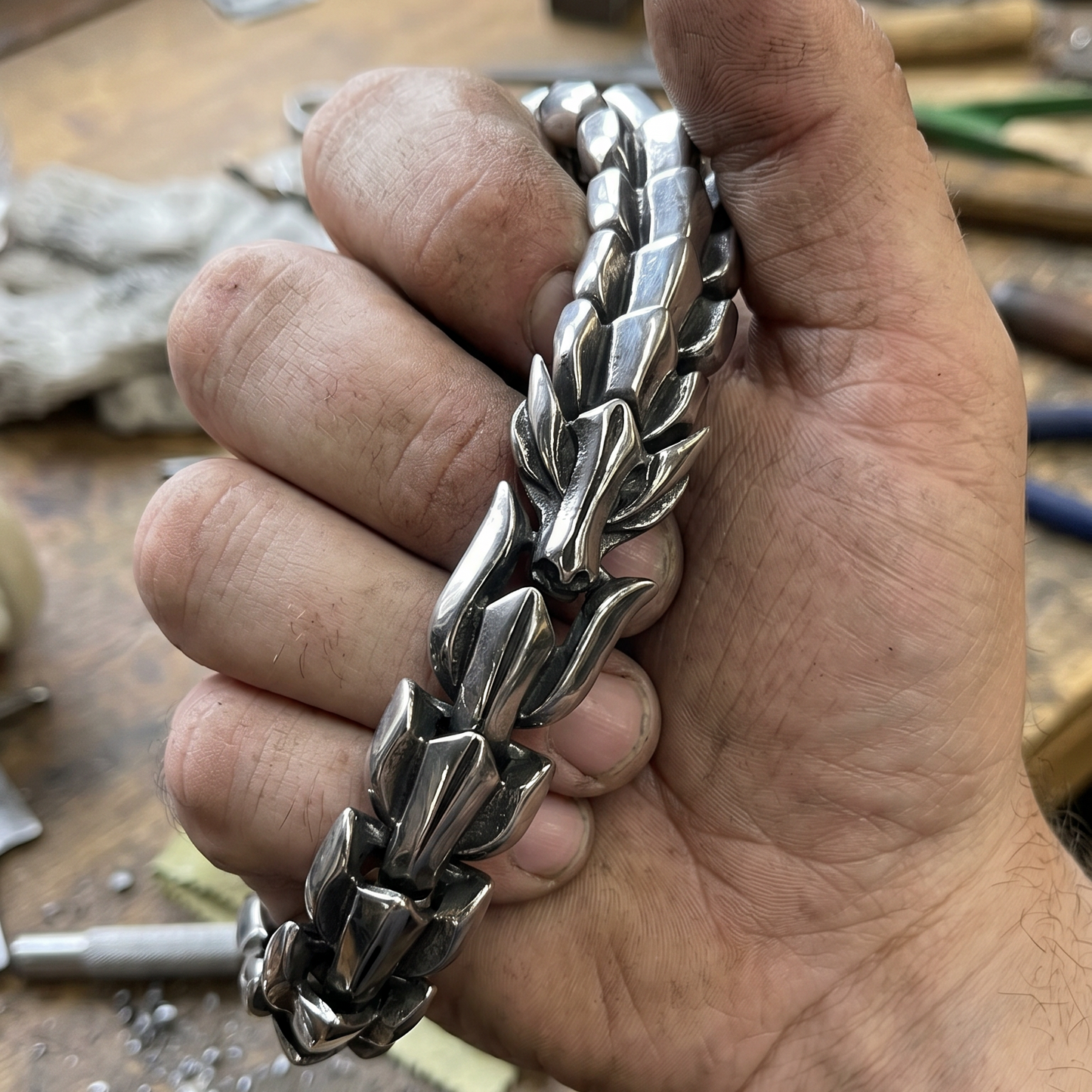 JORMUNGANDR BRACELET - STAINLESS STEEL